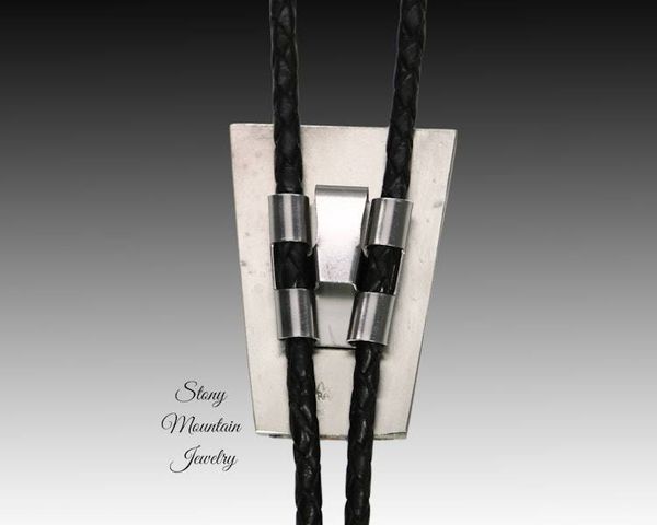 Alternate image for Custom White Buffalo Turquoise Bolo Tie in Nickel Silver, Unique Handcrafted Wedding Bolo Tie, The Maverick Collection
