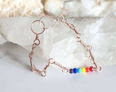 Alternate image for Glass Rainbow Copper or Sterling Silver Bracelet