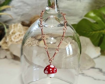 Alternate image for Red Mushroom Copper Bracelet