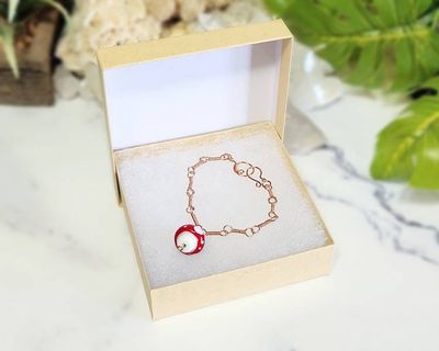 Alternate image for Red Mushroom Copper Bracelet