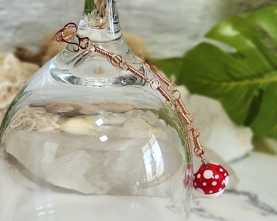 Alternate image for Red Mushroom Copper Bracelet