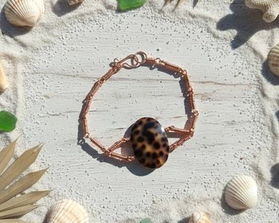 Alternate image for Leopard Shell and Wood Copper Bracelet