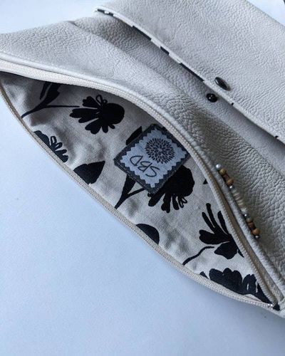Alternate image for Foldover Clutch with Outer Pocket in Ivory - The Kanga 2