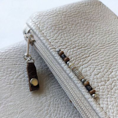 Alternate image for Foldover Clutch with Outer Pocket in Ivory - The Kanga 2