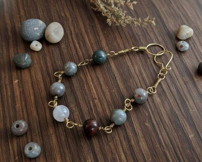 Alternate image for Bloodstone Brass Gemstone Bracelet
