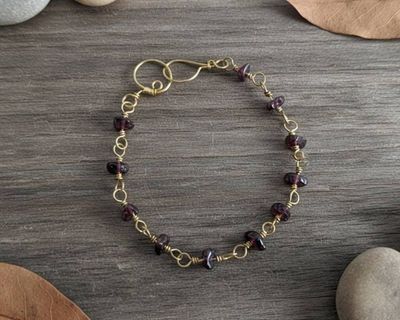 Alternate image for Garnet Brass Bracelet