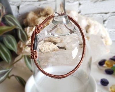 Alternate image for Anthophyllite Copper Wire Wrapped Bangle Bracelet