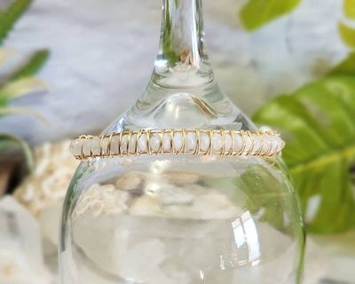 Alternate image for 14k Gold Wire Wrapped Moonstone and Pearl Bracelet