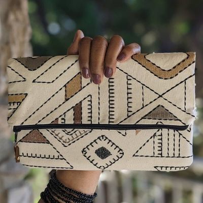Primary image for Foldover Clutch with Outer Pocket in Geometric Patterns - The Kanga2