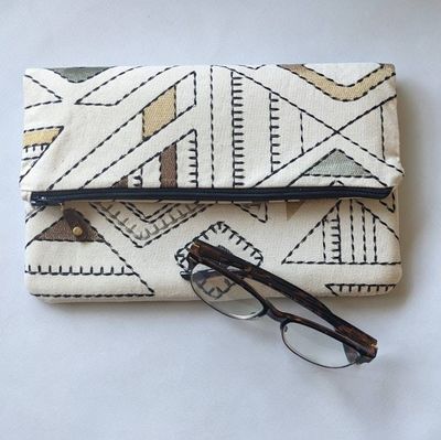 Primary image for Foldover Clutch with Outer Pocket in Geometric Patterns - The Kanga2