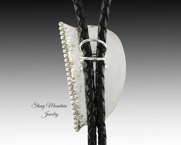 Alternate image for Rhodochrosite Bolo Tie, Sterling Silver Bolo Ties for Men or Women, Handcrafted Wedding Bolo Tie, Unique Stone Bolo Tie, Western Bolo Tie