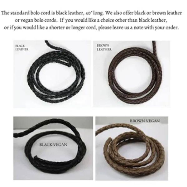 Alternate image for Unique Handcrafted Bolo Tie in Sterling Silver with Rolling Hills Dolomite Stone, Custom Wedding Bolo Ties, Great Groomsmen Gift