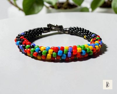 Alternate image for One Spectrum Pride Kumihimo Bracelet – Confetti Explosion