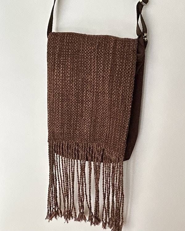 Alternate image for Small handwoven fringed shoulder/crossbody bag