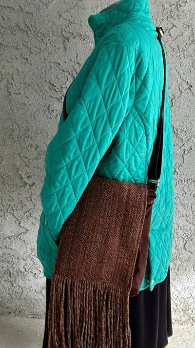 Alternate image for Small handwoven fringed shoulder/crossbody bag