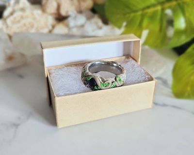 Alternate image for Amethyst Polymer Clay and Stainless Steel Ring