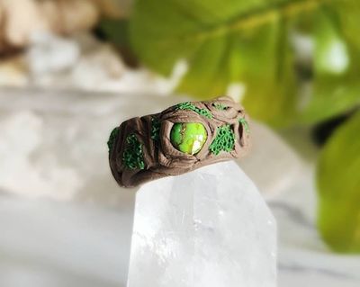 Alternate image for Copper Turquoise and Polymer Clay Fantasy Ring