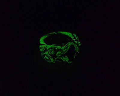 Alternate image for Emerald Leaf Polymer Clay and Stainless Steel Ring