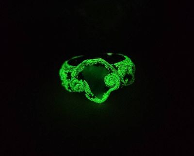 Alternate image for Emerald Leaf Polymer Clay and Stainless Steel Ring