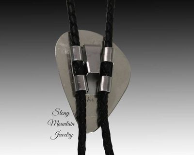 Alternate image for Custom Turquoise Wedding Bolo Tie in Nickel Silver & Brass, Unique Handcrafted Bolo Tie, Essential Metals Collection