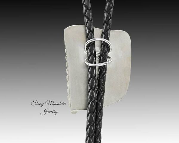 Alternate image for Unique Custom Wedding Bolo Tie, Modern One of a Kind Handcrafted Malachite Designer Bolo Tie Necklace, Sterling Silver Bolo Ties for Men or Women