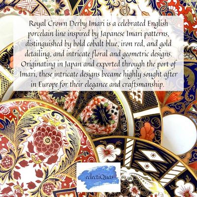 Alternate image for Antique Royal Crown Derby Imari China Earrings, Broken China Jewelry Gift for Her