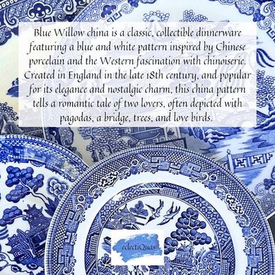 Alternate image for Vintage Blue Willow China Love Birds Necklace Gift for Her 20th Anniversary
