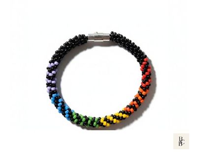 Alternate image for Rainbow Illusion Pride Kumihimo Beaded Bracelet