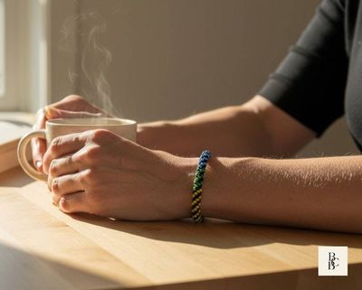 Alternate image for Rainbow Illusion Pride Kumihimo Beaded Bracelet