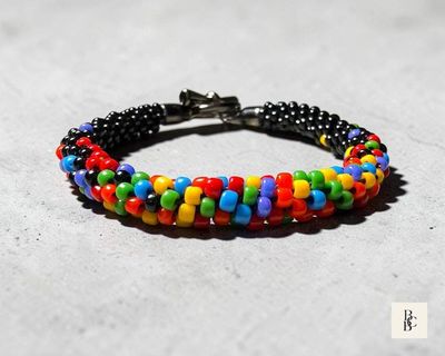 Alternate image for One Spectrum Pride Kumihimo Beaded Bracelet – Confetti Explosion