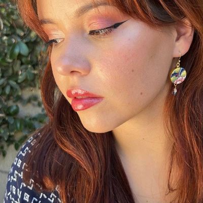 Alternate image for Japanese Imari Porcelain Earrings upcycled with Vintage Imari Ware, Eclectic Birthday Gift for Her