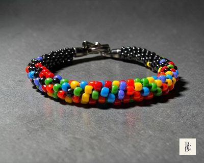 Alternate image for One Spectrum Pride Kumihimo Beaded Bracelet – Confetti Explosion