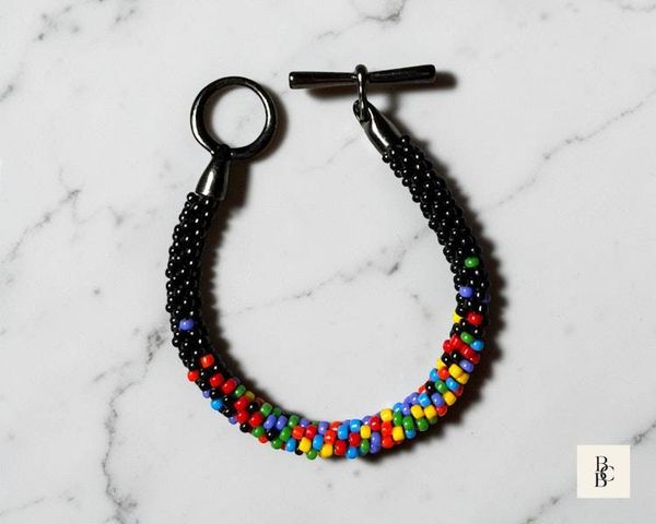 Alternate image for One Spectrum Pride Kumihimo Beaded Bracelet – Confetti Explosion