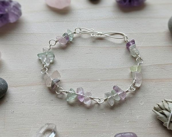 Alternate image for Rainbow Fluorite Sterling Silver Bracelet