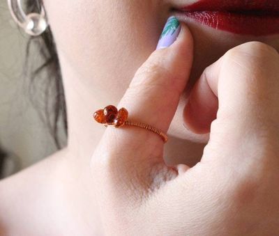 Alternate image for Copper Amber Gemstone Ring