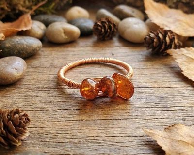 Alternate image for Copper Amber Gemstone Ring