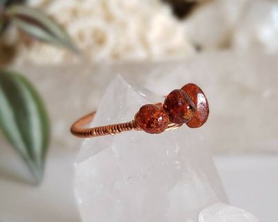 Alternate image for Copper Amber Gemstone Ring