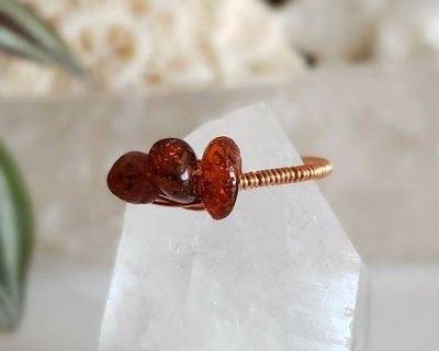 Alternate image for Copper Amber Gemstone Ring