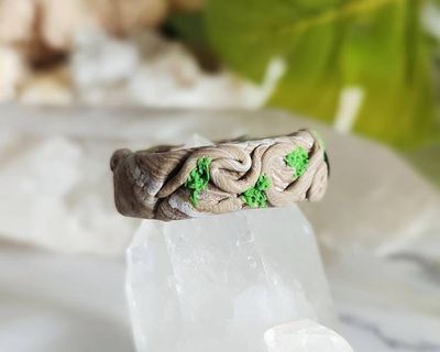 Alternate image for Amethyst Polymer Clay and Stainless Steel Ring