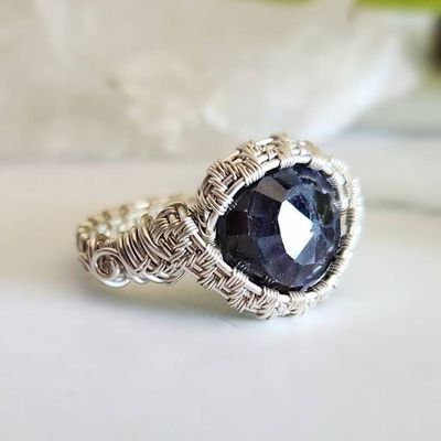 Alternate image for Sterling Silver Sapphire Wire Wrapped Ring