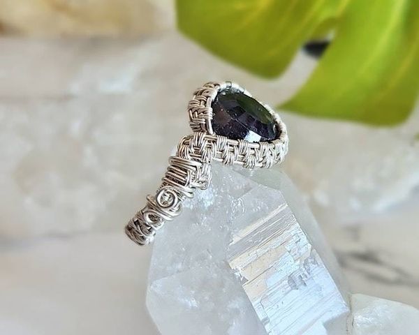 Alternate image for Sterling Silver Sapphire Wire Wrapped Ring