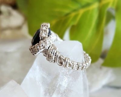 Alternate image for Sterling Silver Sapphire Wire Wrapped Ring