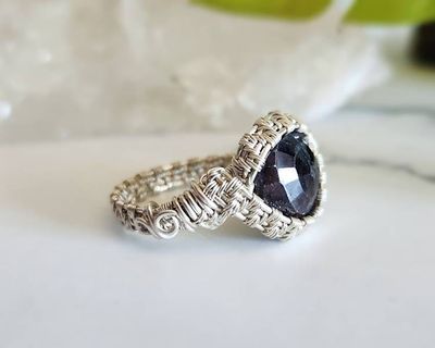 Alternate image for Sterling Silver Sapphire Wire Wrapped Ring