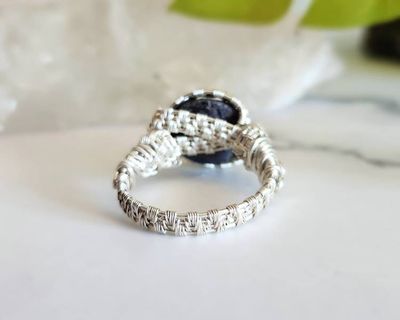 Alternate image for Sterling Silver Sapphire Wire Wrapped Ring
