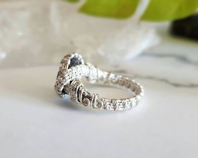 Alternate image for Sterling Silver Sapphire Wire Wrapped Ring