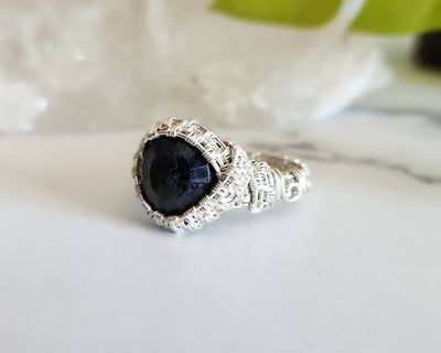 Alternate image for Sterling Silver Sapphire Wire Wrapped Ring