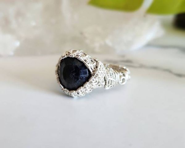Alternate image for Sterling Silver Sapphire Wire Wrapped Ring