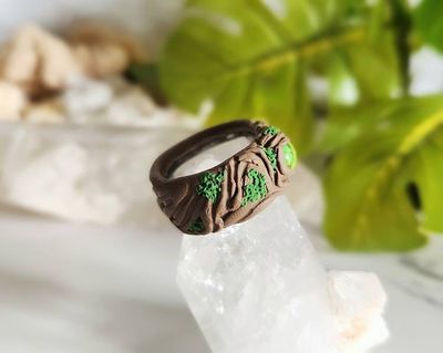 Alternate image for Copper Turquoise and Polymer Clay Fantasy Ring