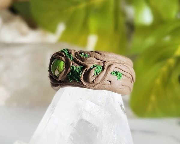 Alternate image for Copper Turquoise and Polymer Clay Fantasy Ring