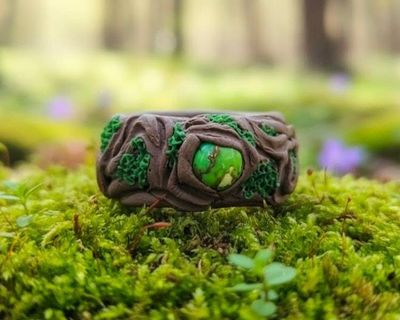 Alternate image for Copper Turquoise and Polymer Clay Fantasy Ring